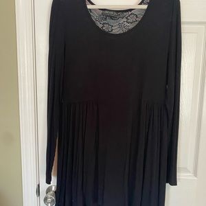 Forever 21 Lace Up Black Dress: Size: 1X